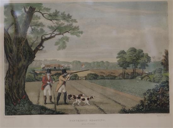 A set of four shooting prints, largest 38 x 45.5cm